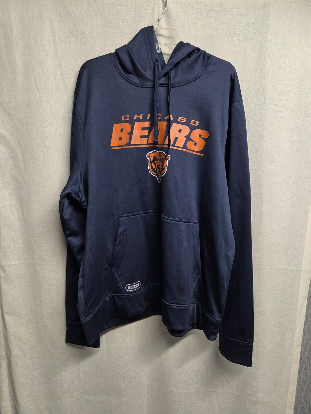 NFL Chicago Bears Navy Pullover Hoodie with Orange Logo